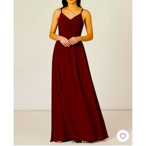 Azazie Blake Cabernet bridesmaid dress